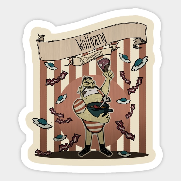 Don't Starve-Wolfgang Sticker by Visual_Discord